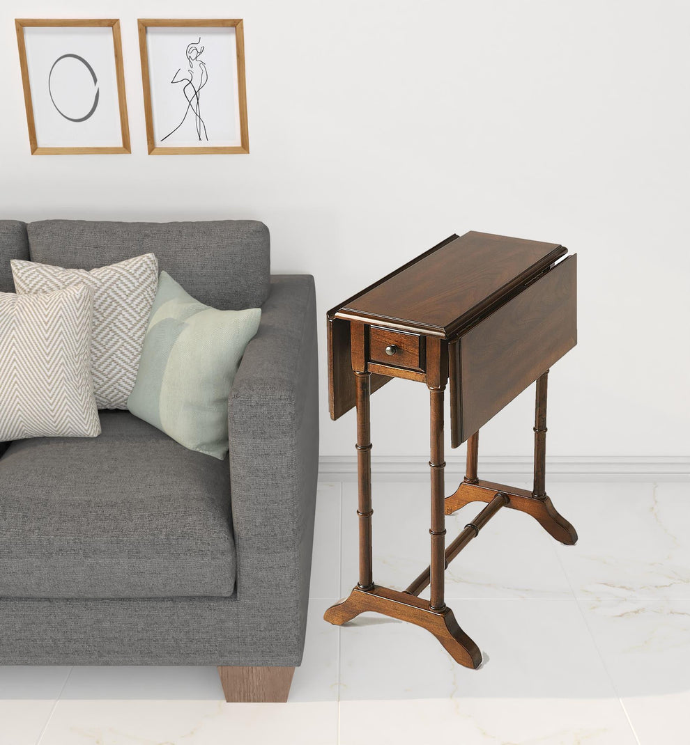 26" Medium Brown Solid And Manufactured Wood Rectangular End Table With Drawer By Homeroots | End Tables | Modishstore - 3