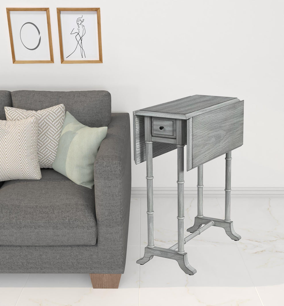 26" Gray Solid And Manufactured Wood Rectangular End Table With Drawer By Homeroots | End Tables | Modishstore - 6