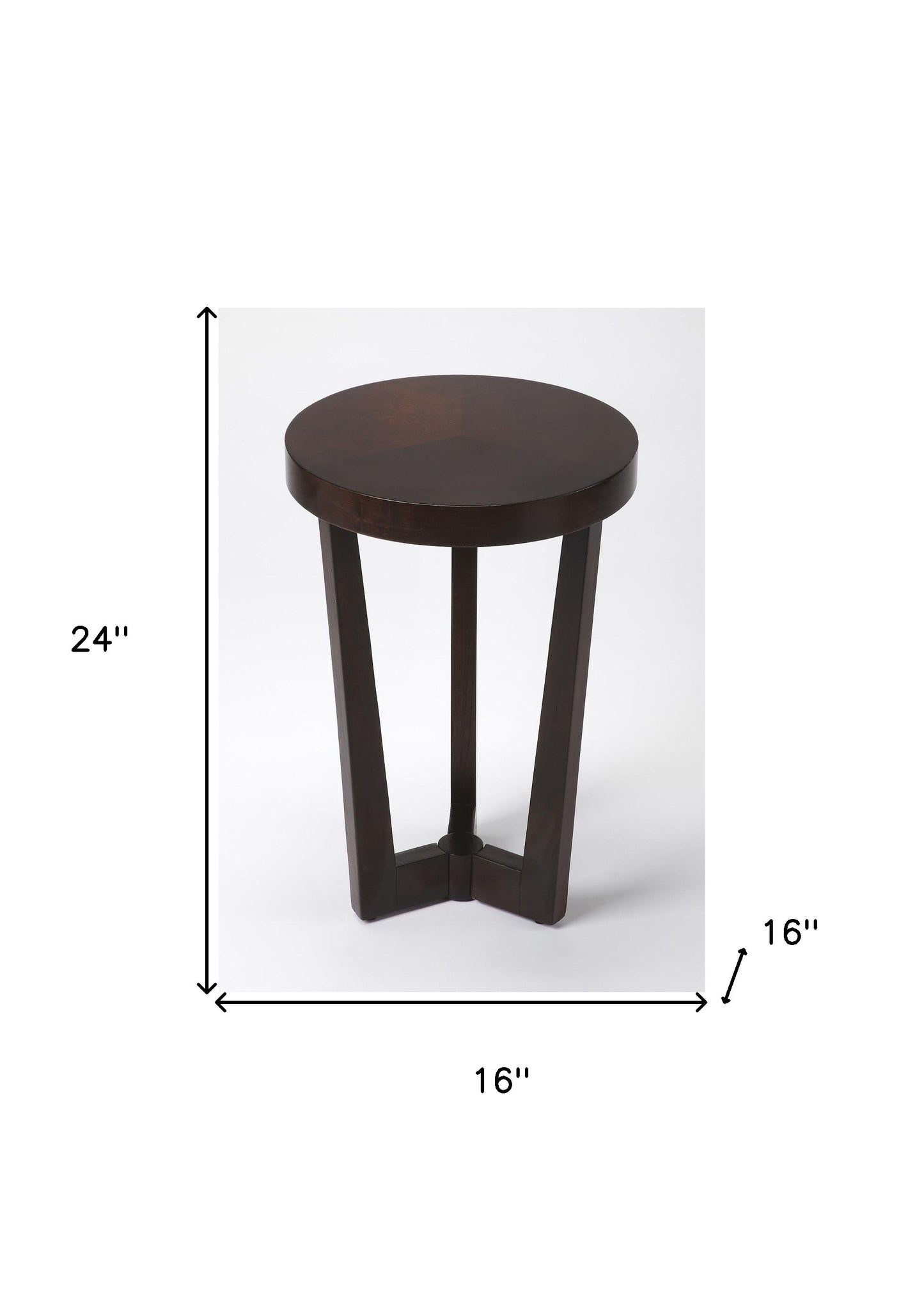 24" Merlot Three Leg Round End Table By Homeroots