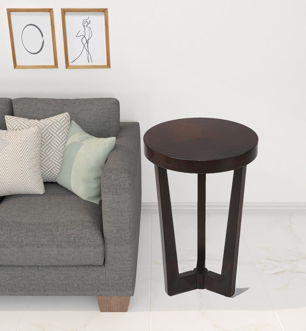24" Merlot Three Leg Round End Table By Homeroots | End Tables | Modishstore - 2