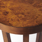 24" Medium Brown Burl Veneer Round End Table By Homeroots