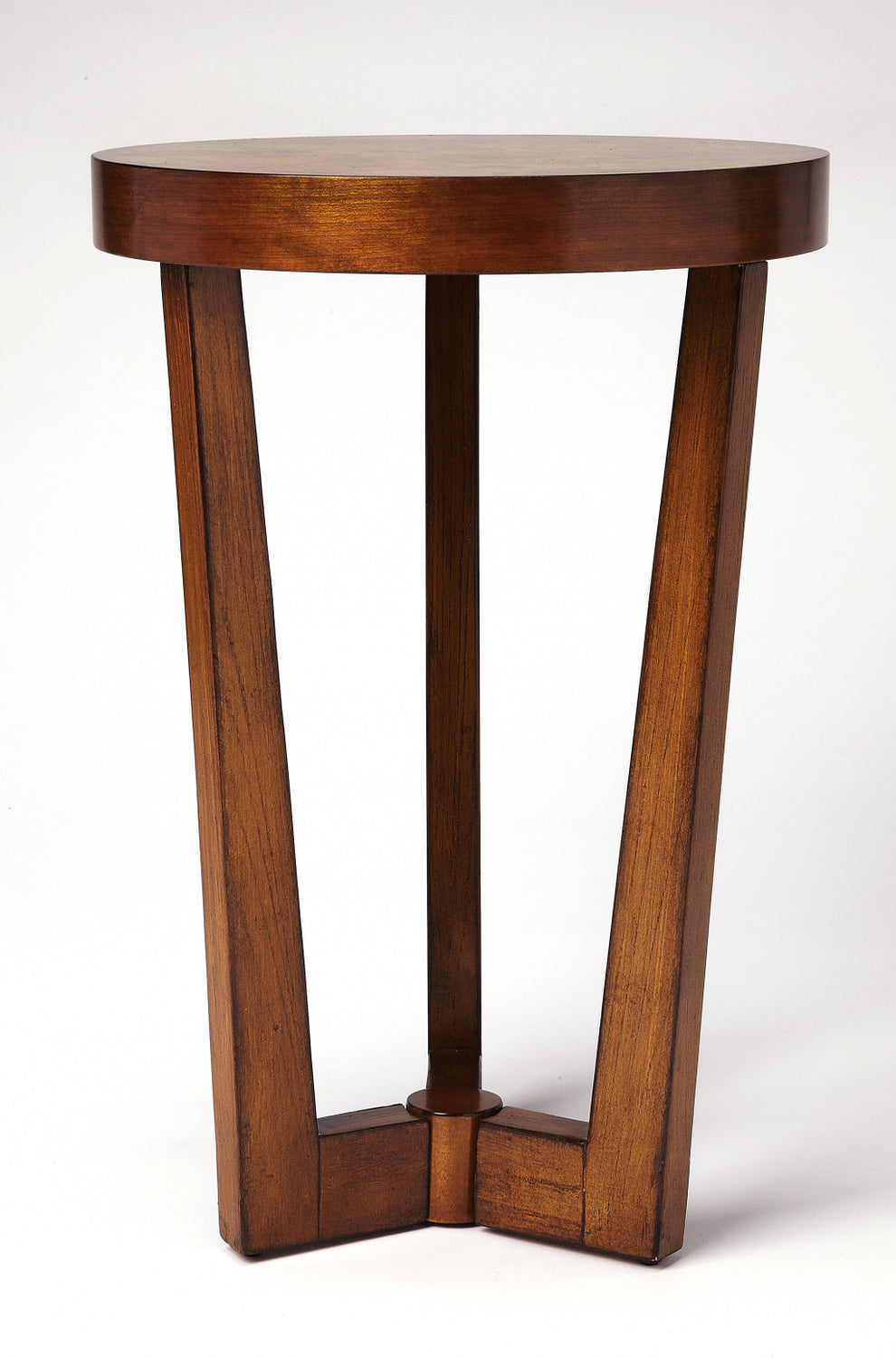24" Medium Brown Burl Veneer Round End Table By Homeroots | End Tables | Modishstore - 2