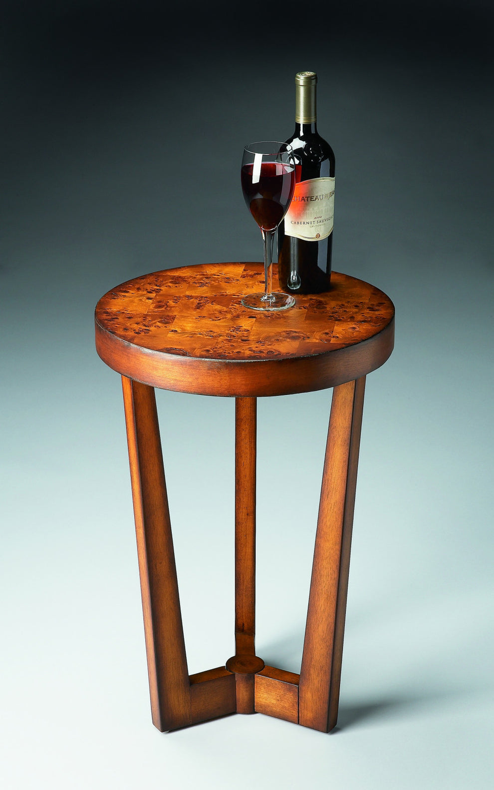 24" Medium Brown Burl Veneer Round End Table By Homeroots | End Tables | Modishstore - 6