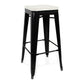 31" Black and White Backless Counter Height Bar Chair With Footrest By Homeroots