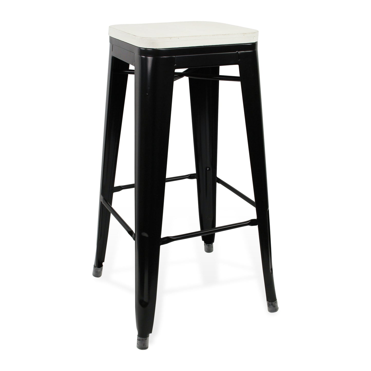 31" Black and White Backless Counter Height Bar Chair With Footrest By Homeroots | Bar Stools | Modishstore