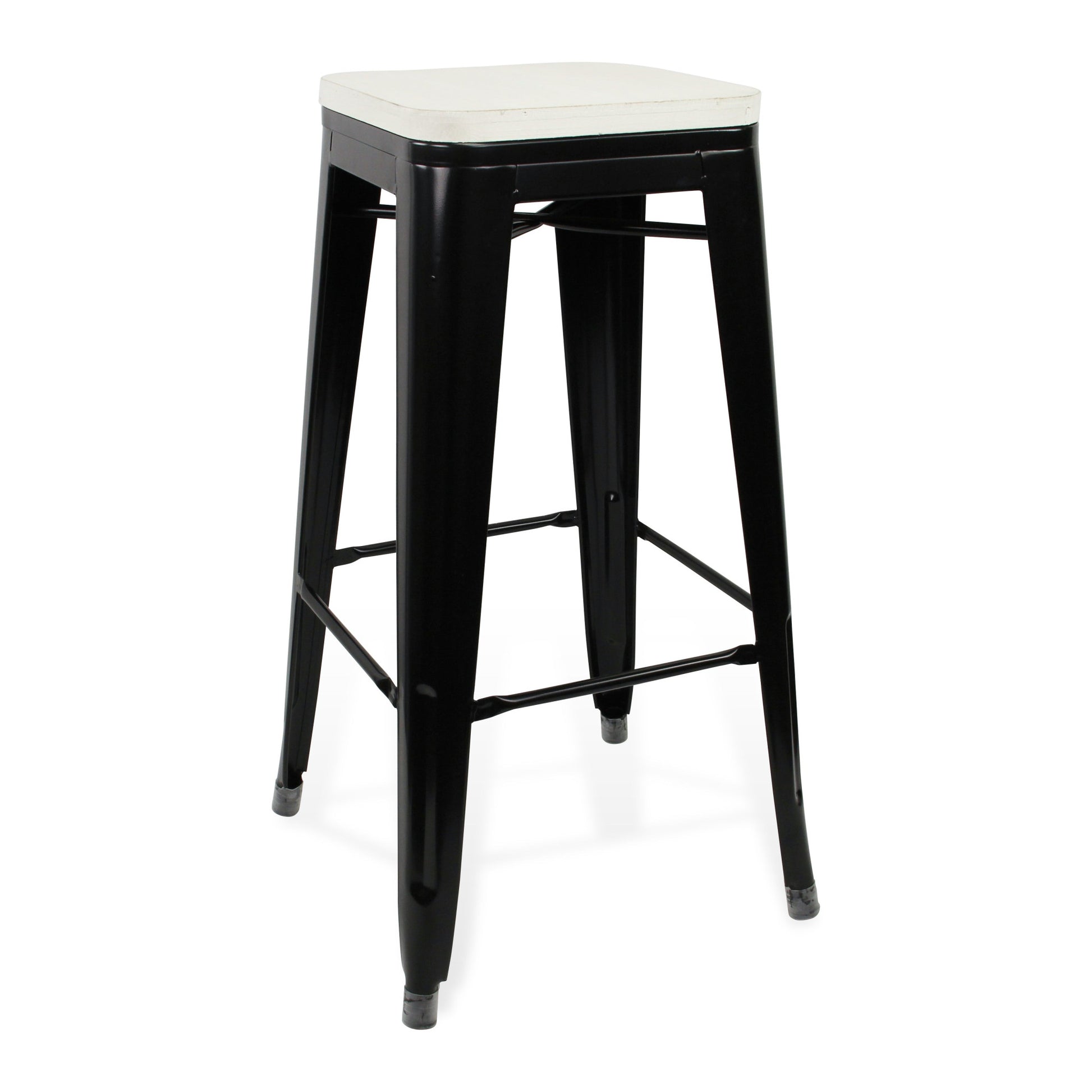 31" Black and White Backless Counter Height Bar Chair With Footrest By Homeroots | Bar Stools | Modishstore