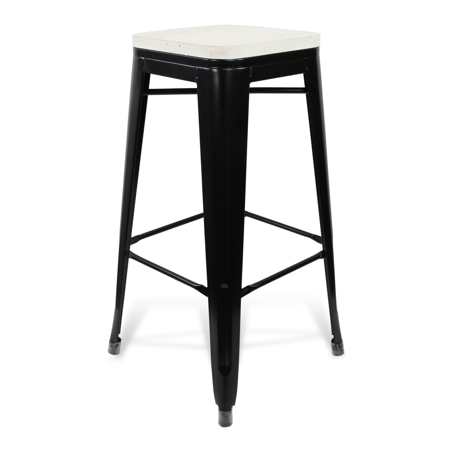 31" Black and White Backless Counter Height Bar Chair With Footrest By Homeroots | Bar Stools | Modishstore - 2