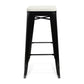 31" Black and White Backless Counter Height Bar Chair With Footrest By Homeroots