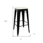 31" Black and White Backless Counter Height Bar Chair With Footrest By Homeroots | Bar Stools | Modishstore - 5