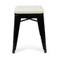 18" Black and White Backless Chair By Homeroots | Bar Stools | Modishstore - 4