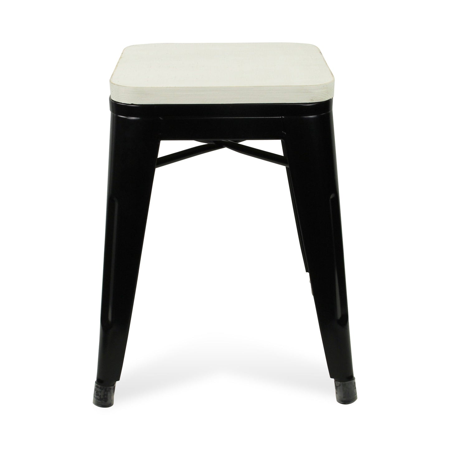 18" Black and White Backless Chair By Homeroots | Bar Stools | Modishstore - 4