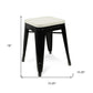 18" Black and White Backless Chair By Homeroots | Bar Stools | Modishstore - 6