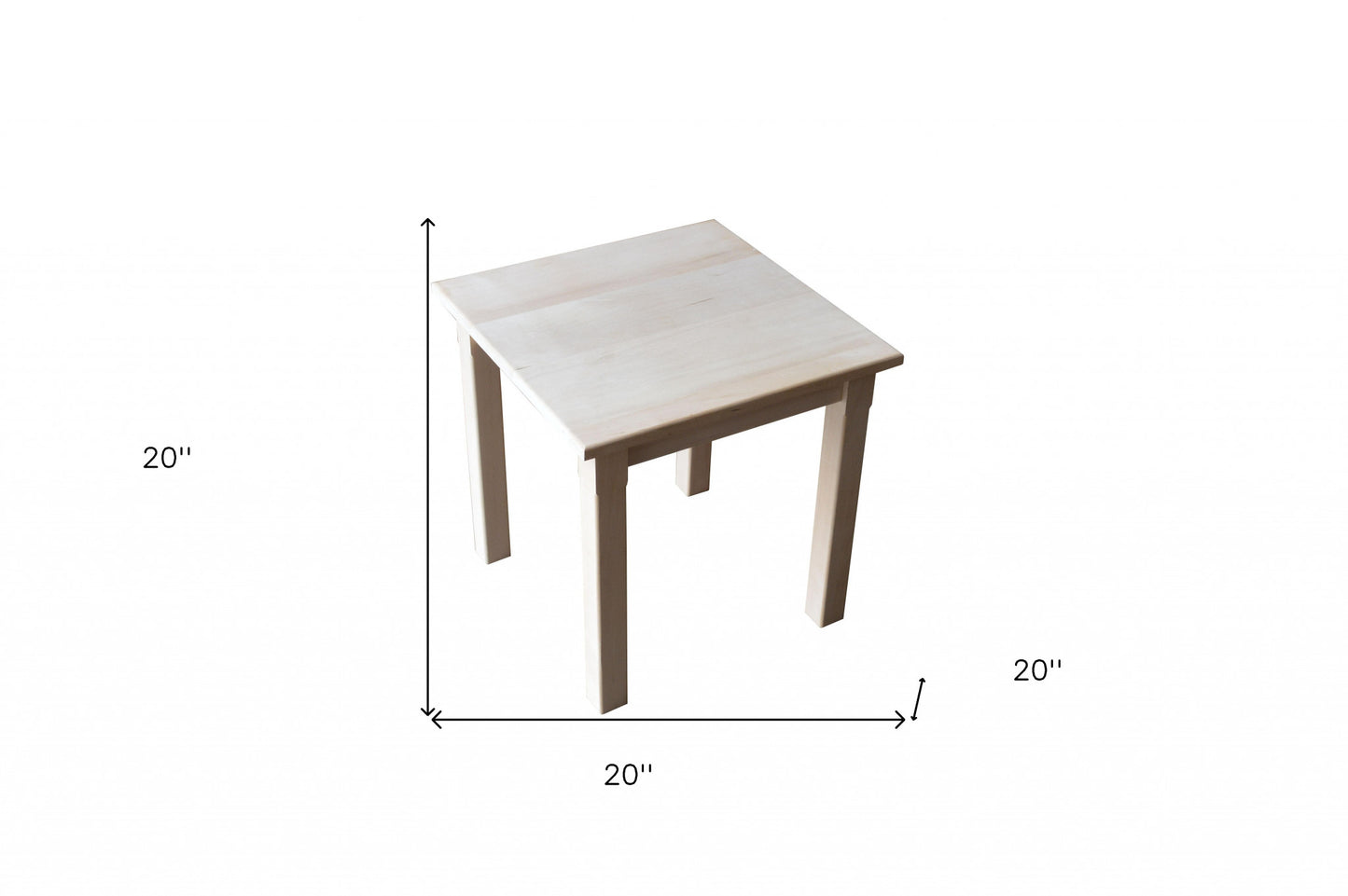 20" Unfinished Solid Wood Square End Table By Homeroots
