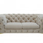 74" Beige Tufted Velvet And Gold Chesterfield Love Seat By Homeroots | Loveseats | Modishstore - 2