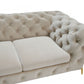 74" Beige Tufted Velvet And Gold Chesterfield Love Seat By Homeroots | Loveseats | Modishstore - 4