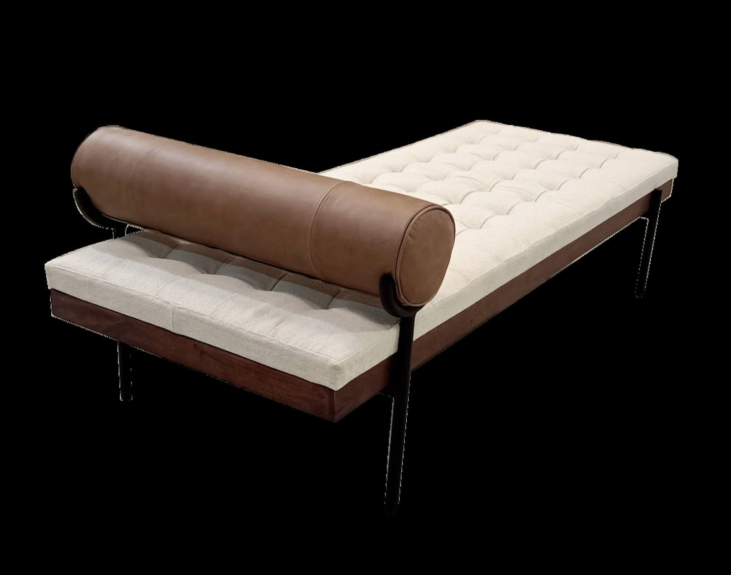 72" Black And Ivory Upholstered Cotton Blend Bedroom Bench By Homeroots | Benches | Modishstore - 4