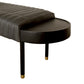 56" Gray And Brown Leather Upholstered Bench By Homeroots | Benches | Modishstore