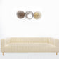 90" Ivory Channeled Velvet and Gold Sofa By Homeroots | Sofas | Modishstore - 5
