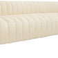 90" Ivory Channeled Velvet and Gold Sofa By Homeroots | Sofas | Modishstore - 2