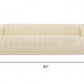 90" Ivory Channeled Velvet and Gold Sofa By Homeroots | Sofas | Modishstore - 9