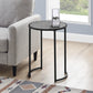 24" Black And Gray Round End Table By Homeroots