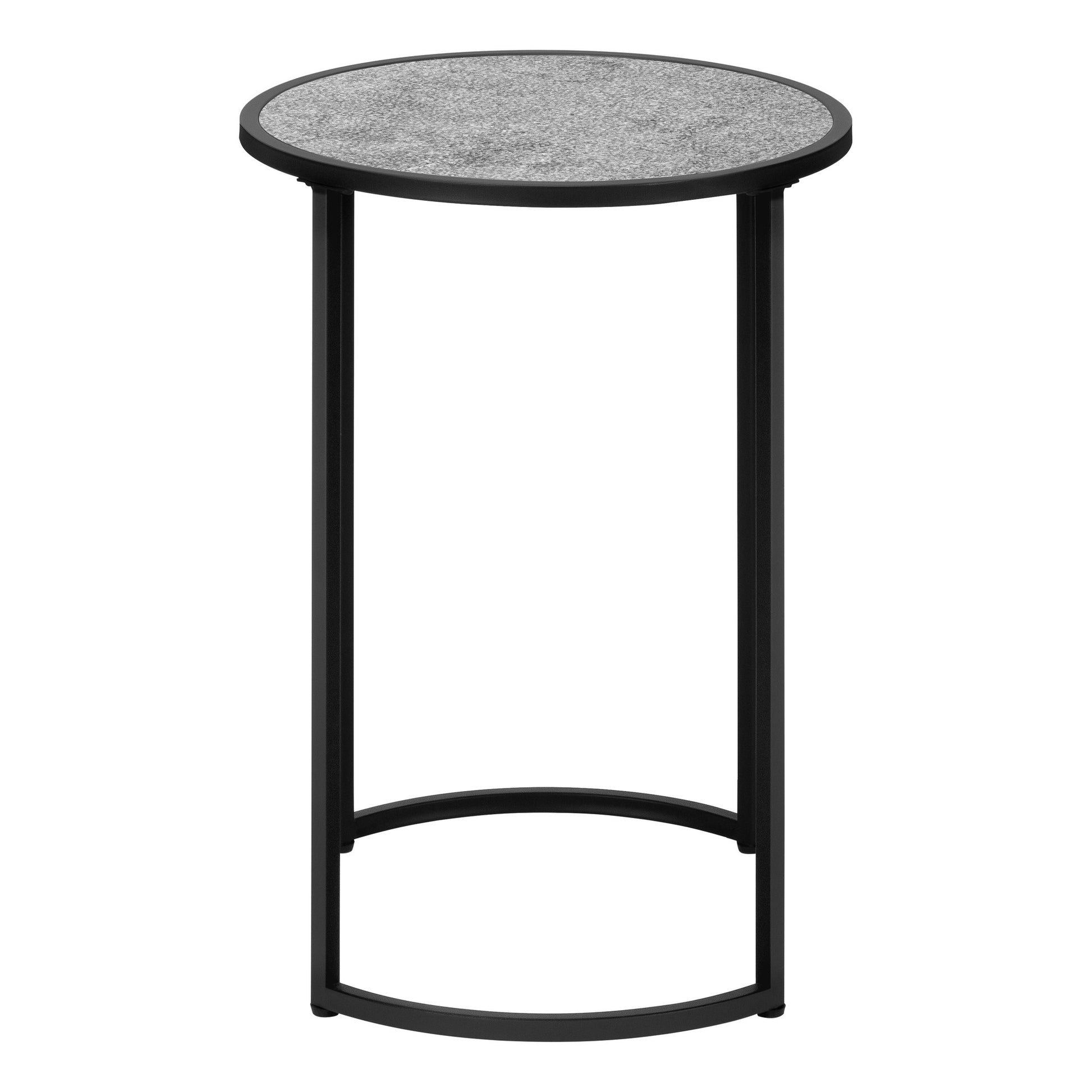 24" Black And Gray Round End Table By Homeroots | End Tables | Modishstore - 2