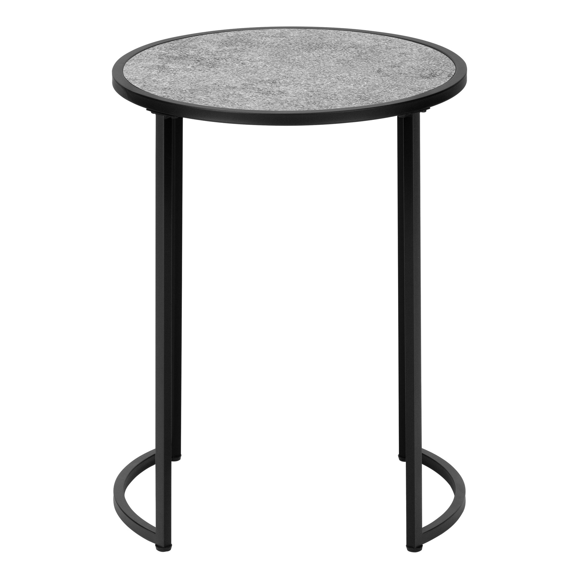 24" Black And Gray Round End Table By Homeroots | End Tables | Modishstore - 3