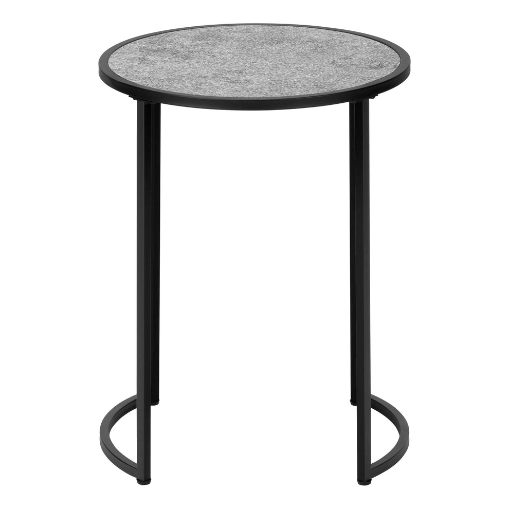 24" Black And Gray Round End Table By Homeroots | End Tables | Modishstore - 3