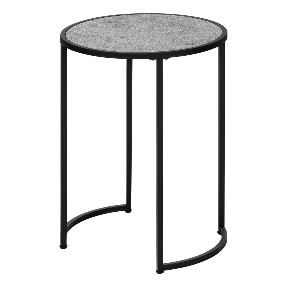 24" Black And Gray Round End Table By Homeroots | End Tables | Modishstore - 4