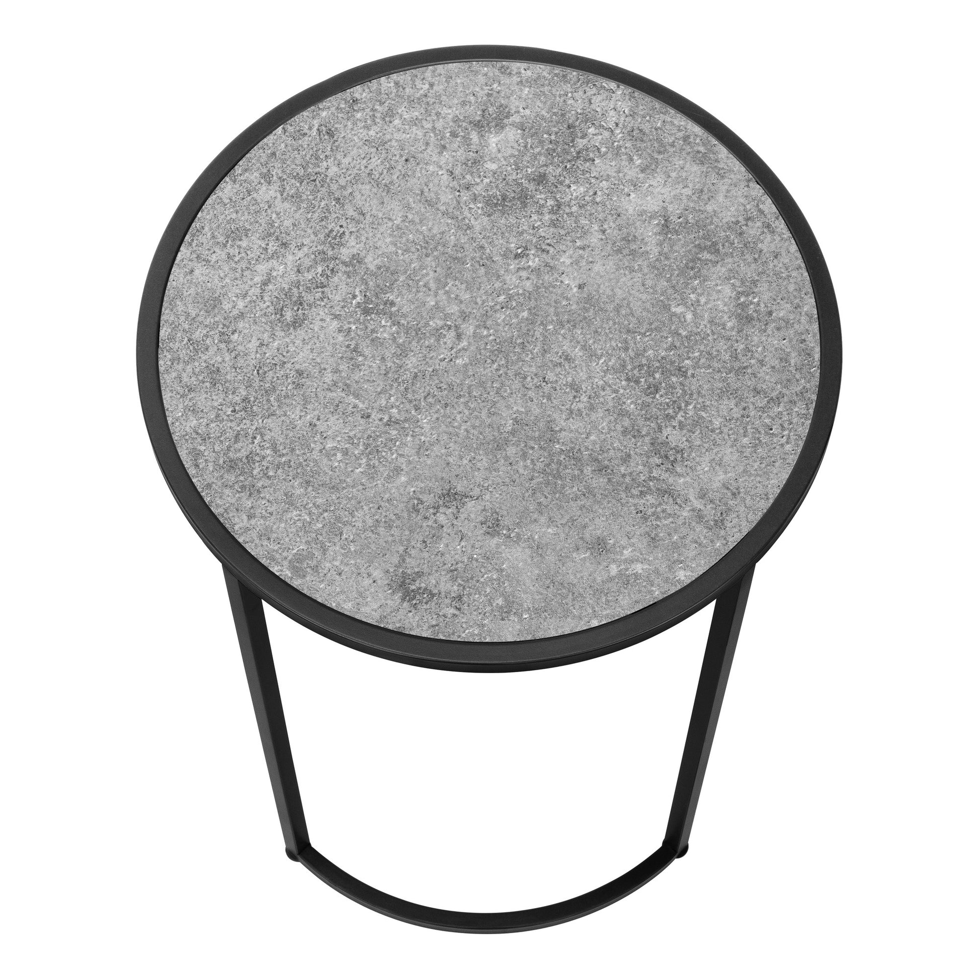 24" Black And Gray Round End Table By Homeroots | End Tables | Modishstore - 5