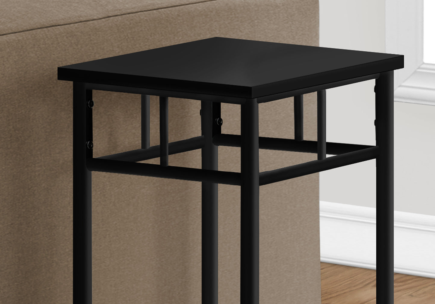 28" Black End Table With Shelf By Homeroots | End Tables | Modishstore - 3