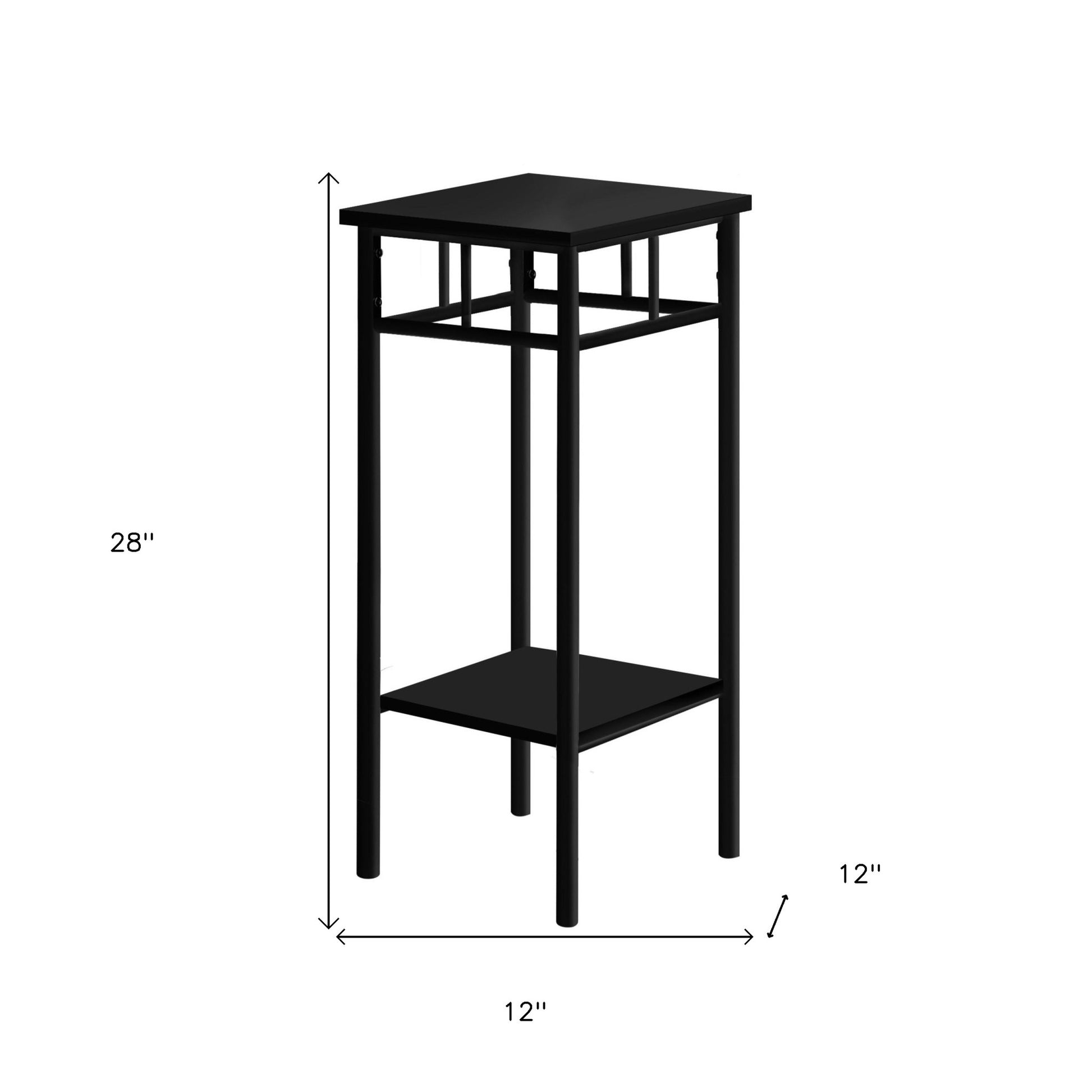 28" Black End Table With Shelf By Homeroots | End Tables | Modishstore - 4