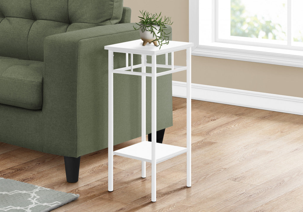 28" White End Table With Shelf By Homeroots | End Tables | Modishstore - 8