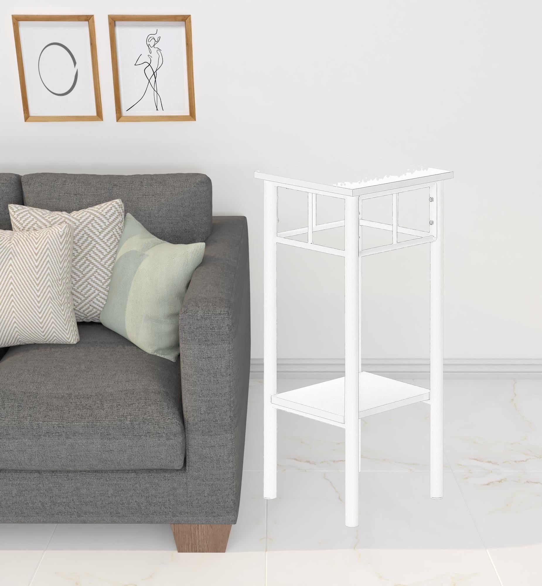 28" White End Table With Shelf By Homeroots | End Tables | Modishstore - 6