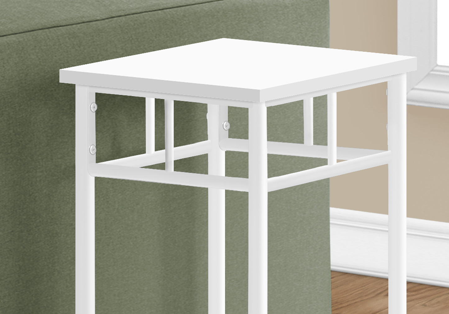 28" White End Table With Shelf By Homeroots | End Tables | Modishstore - 9