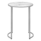 24" Silver And White Faux Marble Round End Table By Homeroots | End Tables | Modishstore - 3