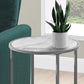 24" Silver And White Faux Marble Round End Table By Homeroots | End Tables | Modishstore - 7