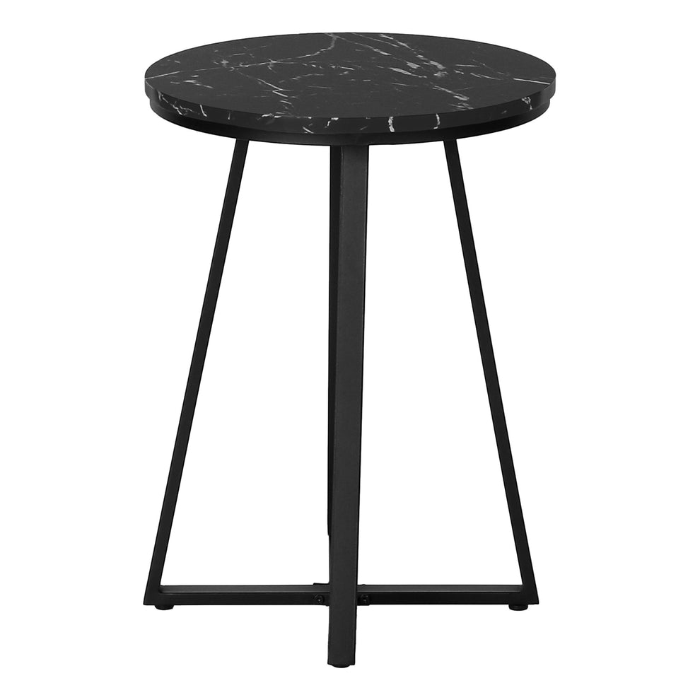 22" Black Faux Marble Round End Table By Homeroots | End Tables | Modishstore - 2