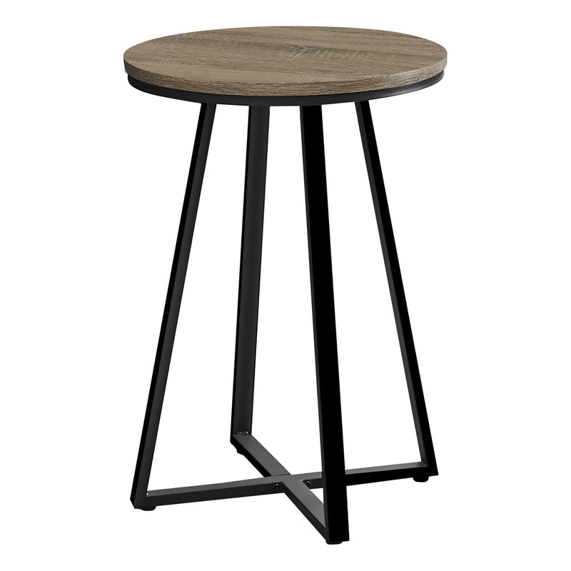 22" Black And Dark Taupe Round End Table By Homeroots | End Tables | Modishstore