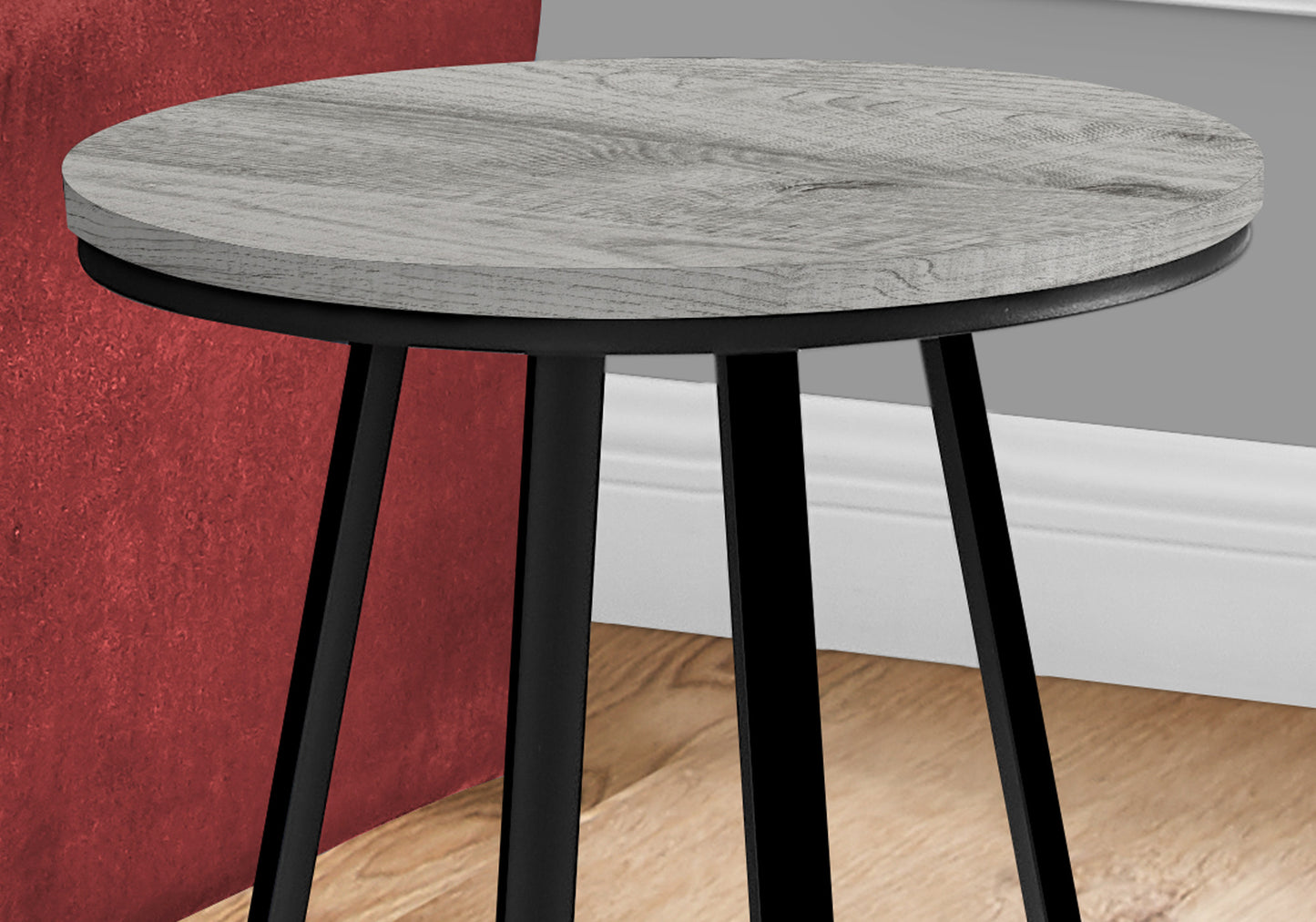 22" Black And Grey Round End Table By Homeroots