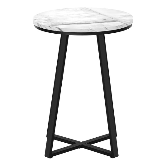 22" Black And White Faux Marble Round End Table By Homeroots | End Tables | Modishstore