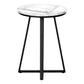 22" Black And White Faux Marble Round End Table By Homeroots