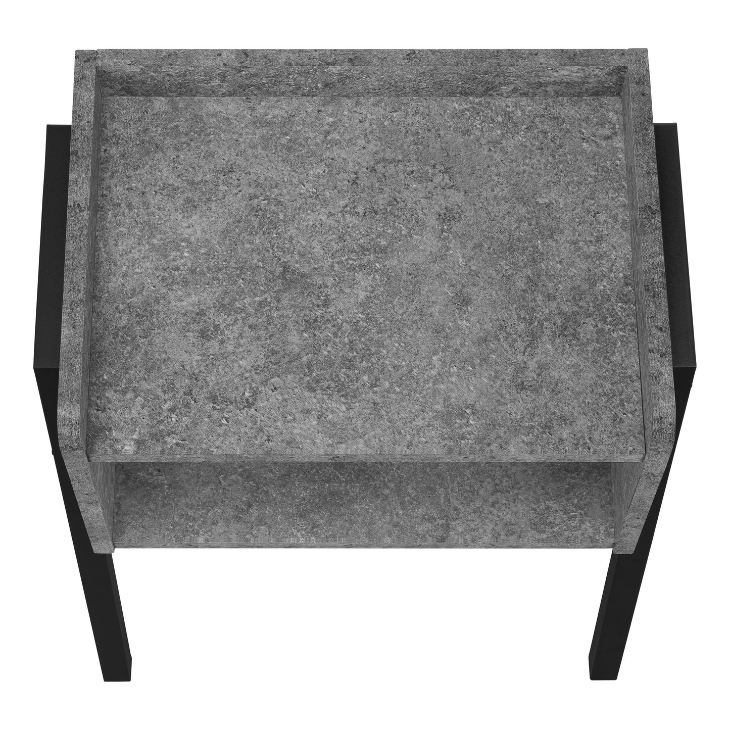 23" Black And Grey Faux Stone End Table With Shelf By Homeroots | End Tables | Modishstore - 5
