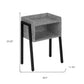 23" Black And Grey Faux Stone End Table With Shelf By Homeroots