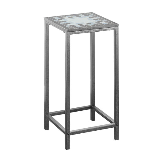 28" Grey Tile End Table By Homeroots
