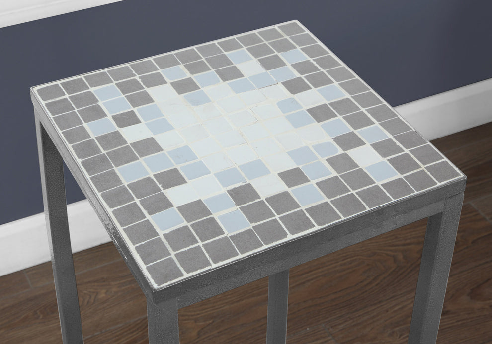 28" Grey Tile End Table By Homeroots | End Tables | Modishstore - 3
