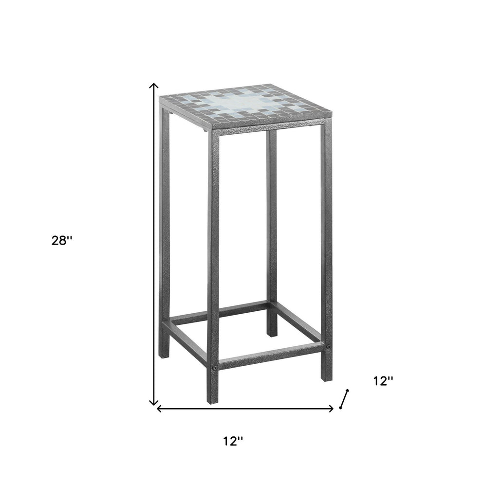28" Grey Tile End Table By Homeroots | End Tables | Modishstore - 4