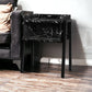 23" Black Faux Marble End Table With Shelf By Homeroots