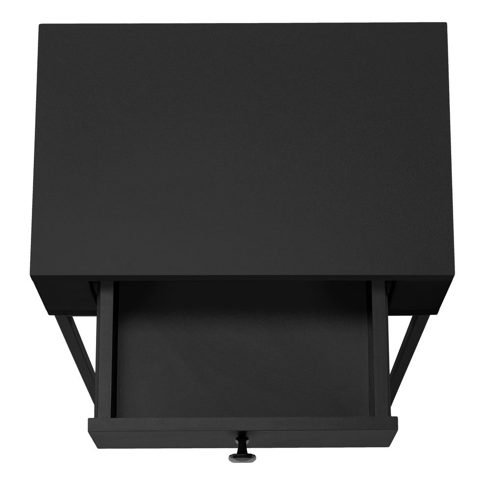 23" Black End Table With Drawer By Homeroots | End Tables | Modishstore - 5