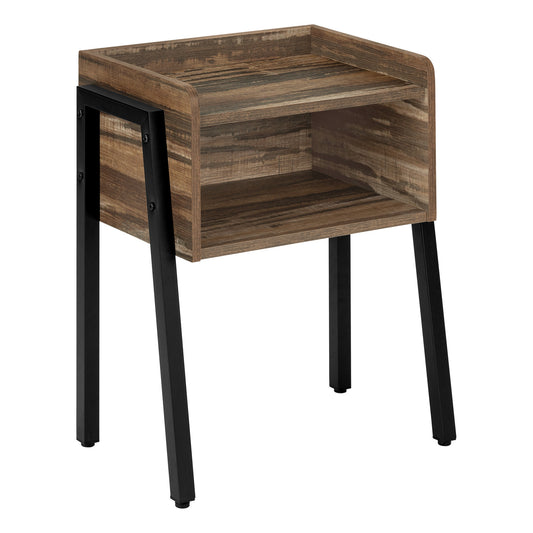 23" Black And Brown End Table With Shelf By Homeroots
